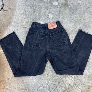 VTG Levi's 501 jeans 23 24 petite jet black made in USA 90s 1990s 100 cotton xs